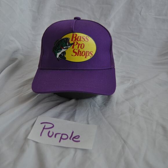 Bass Pro Shop Gone Fishing Purple Snapback Hat OSFM - Picture 12 of 12